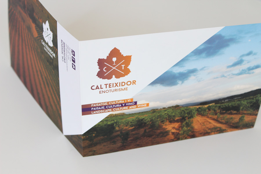 Disseny gràfic díptic empresa Cal Teixidor Penedès