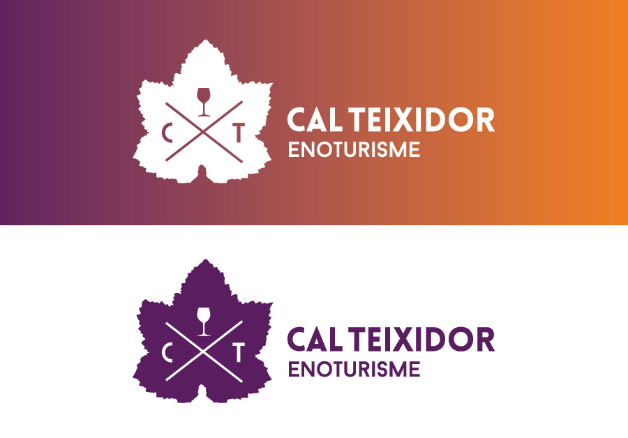 Disseny gràfic logotip marca Cal Teixidor Enoturisme Penedes