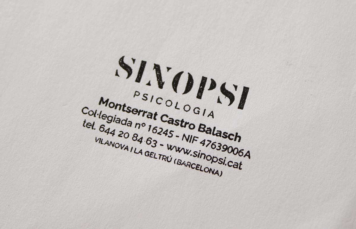 imatge corporativa, disseny gràfic, logotip, segell, papereria, consulta de psicologia de Vilanova i la Geltrú