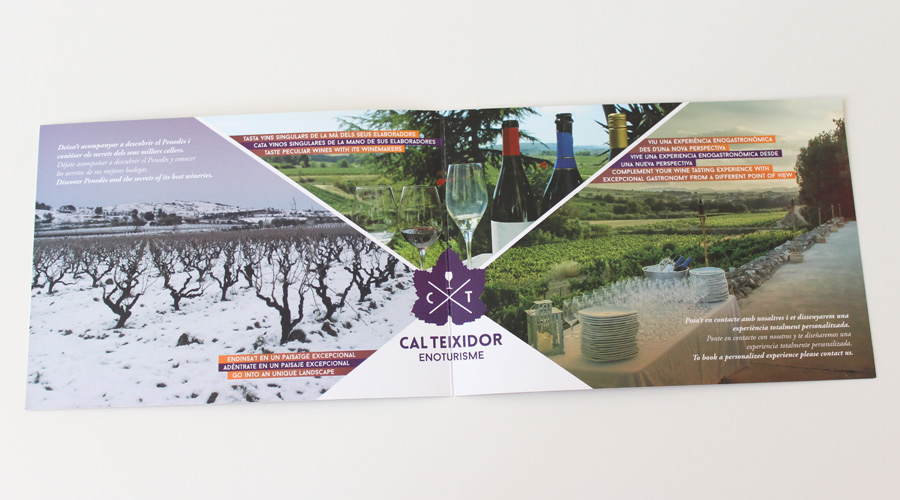 Disseny gràfic díptic empresa Cal Teixidor Penedès imatge corporativa Disseny gràfic díptic empresa Cal Teixidor Penedès
